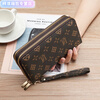 Henglan 2025 Wallet Women's Mom Bag Groceries Ladies Clutch Multi Card Slot Card Holder Double Pull 306 Double Zipper Coffee Color