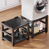 Wooden grid small washing machine base bathroom small heightening rack underwear mini rack floor pad height shelf black rack + blackboard double layer model