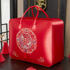 Miaopule high-end wedding four-piece set of packaging bags, wedding dowry, red wedding quilt, cotton quilt storage bag, Dragon and Phoenix Chengxiang (double handles, hand embroidery), extra large size 60*50*35 (8-12 catties quilt)