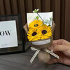 Mini pocket meet and greet small bouquet of roses, sunflowers, immortal flowers, artificial flowers souvenirs, birthday goddess's day gifts, small bouquet - white + blue roses 1 piece