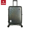 CROWN expansion layer large capacity suitcase gradient color trolley case environmentally friendly front opening suitcase travel case 5215 kaleidoscope zipper 20 inches can be boarded