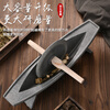 Baiyada Chinese medicine roller, medicine grinding groove, medicine ship, cast iron medicine twister, groove tool crusher, old-fashioned pig iron manual grinder, extended 52cm*14cm, thickened and weighted wheel, 6 kg wooden stick