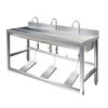 Meikejie stainless steel wash basin, commercial food factory, hotel foot-operated single-person and multi-person sink pool, can be customized, four-person 304 material, 200*48*110