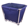 Linen cart, hotel room work service cart, stainless steel cart, laundry room, dry cleaners, storage and recycling cart, thickened disassembly and assembly of tapered (blue) floor tiles, ultra-quiet wheel