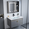 Jomoo's new bathroom washbasin cabinet combination space aluminum small apartment bathroom cabinet integrated ceramic washbasin sink dz 60 complete set + mirror cabinet width 40