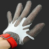 304 Steel Ring Welded Steel Wire Gloves Anti-cutting Anti-cut Fish Killing Five Finger Metal Oyster Chainmail Gloves Five Finger Style---Single Price---Usable for both left and right hands XL