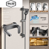 Hengjie (HEGII) household all-copper shower set faucet bathroom toilet hot and cold bath shower triple mixing valve gun gray lifting style fine copper faucet + square flower