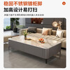 Huixun slate coffee table living room light luxury high-end mobile solid wood coffee table small apartment simple home TV cabinet combination 120*60 snow mountain white slate solid wood gray cabinet