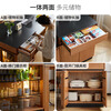Genji Muyu solid wood dining table multi-functional bar table restaurant retro cherry wood side cabinet 0.8m pure black slate island
