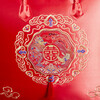 Miaopule high-end wedding four-piece set of packaging bags, wedding dowry, red wedding quilt, cotton quilt storage bag, Dragon and Phoenix Chengxiang (double handles, hand embroidery), extra large size 60*50*35 (8-12 catties quilt)