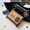 Henglan HAPPY leather FBI black cat wallet Korean version student meal card campus card bank card driver's license body FBI small black cat wallet + black cat pendant + black bullets regular version