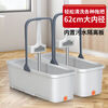 Mobile mop pool bucket rectangular large 70cm wheeled drainable mop cleaning basin mop bucket household cleaning bucket wheeled mop bucket bottom 62 #without drain board#