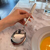 Stainless steel large spoon household square serving spoon male spoon high-end long handle large spoon serving spoon thickened serving spoon high-end bright serving spoon 5 pieces
