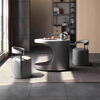 Hallodon balcony tea table tea table kettle integrated table slate tea table movable light luxury tea table tea table and chair combination multi-functional slate small tea table single table + 2 chairs