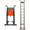 BAFEN Telescopic Ladder Multifunctional Straight Ladder Folding Aluminum Alloy Ladder Engineering Thickened Lifting Portable Home Ladder 3.5m Straight Ladder Double Hook + Wheel *1