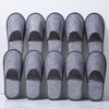 Miguang 10 pairs of disposable slippers for men and women traveling on business trips, home hotels, non-slip linen cotton thickened gray