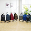LNGA LANDGRE German imported high-quality stainless steel grocery cart small trolley household shopping cart artifact folding trolley convenient old PU bearing wheel brilliant blue bag 40*20*50cm