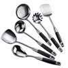 Fat Donglai same style household 316 stainless steel spatula set cooking spatula kitchen utensils soup spoon colander thickened frying spatula ebony spatula