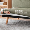 Genji Wood Language Sofa Bed Nordic Small Apartment Fabric Sofa Modern Simple Living Room Multifunctional Folding Bed Moss Green Three-Place Free Sofa Bed 1.78m Combination