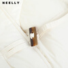 NEELLY shopping mall's same style winter new fox fur collar loose down jacket for women 90 white duck down short jacket ivory white S