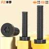 Fengji Black 304 Stainless Steel Thin Head Hexagon Screws DIN7984 Short Head Extended Bolts M3M4M5M6-M12 Black 304-M6*18 10 pcs