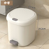 New trash can storage box for home with lid, foot pedal for bathroom, toilet, kitchen, living room, bedroom, foot-operated wastebasket, medium white 10L, foot pedal + hand button, dual-use model