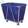 Diaohuang Linen Cart Hotel Dirty Linen Recycling Car Thickened Storage Cleaning Car Laundry Room Cart Stainless Steel Cart Bag Thickened Disassembly Conical Linen Cart (Blue) - Carpet Wheel