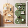 Lishi hole board custom-made entrance wall storage rack solid wood hanging board entry partition storage rack wall display rack Yunduo complete combination green 60X120CM