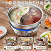 Alcohol stove, small hot pot, dry pot, household windproof special stove, solid alcohol pot, high-end open stove, flash silver alcohol stove + 26cm dry pot with lid, free 20 pieces of large solid wax 18cm