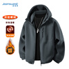 Jeanswest jacket men's autumn and winter casual loose warm thickened polar fleece jacket hooded versatile comfortable fleece top for men