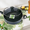 U.S. imported GreenPan ceramic-coated flat-bottomed non-stick wok frying pan with lid for kitchen use