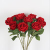 Shantou Lin Village artificial flower rose dried bouquet living room decorations fake flowers Valentine's Day eternal flower festival girlfriend birthday wedding gift velvet crimson bouquet