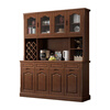 Wen Yijia customized Chinese solid wood sideboard and wine cabinet integrated living room wall tea cabinet storage cabinet kitchen cupboard dining room 1.0 meters two doors (walnut color)
