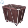 Diaohuang Linen Cart Hotel Dirty Linen Recycling Car Thickened Storage Cleaning Car Laundry Room Cart Stainless Steel Cart Bag Thickened Disassembly Conical Linen Cart (Blue) - Carpet Wheel
