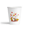 Paper cup cartoon disposable cup wholesale thickened home commercial office wedding outdoor camping tea cup 220ml lucky cat 100 pieces