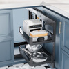 Huili Customized Kitchen Cabinet Corner Basket Full Pull-Out Little Monster Kitchen Built-in Bowl Basket Bowl Rack Rotating Seasoning Basket 400 Cabinets (Corner Door Panel Width) - Full Pull-Out Corner Multi-layer Open Door Type