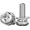Tianzhuo Hardware 304/316 stainless steel round head cross three combination screws flat elastic washer pan head combination screws M8*22 15 pieces 304 material