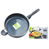 U.S. imported GreenPan ceramic-coated flat-bottomed non-stick wok frying pan with lid for kitchen use