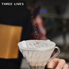 THREE LIVES Italian coffee extraction filter paper white powder bowl filter paper secondary water separation filter paper 51, 53, 58mm round 51mm white (gift box) 100 sheets