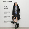 Red sleeve MIU college style woolen coat 2025 winter new women's hooded temperament mid-length double-sided woolen coat dark gray 080 M