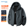 Jeanswest jacket men's autumn and winter casual loose warm thickened polar fleece jacket hooded versatile comfortable fleece top for men