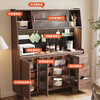 Yiyang solid wood sideboard against the wall integrated storage cabinet kitchen storage cabinet living room tea cabinet wine cabinet multi-functional storage cabinet solid wood color 120cm solid wood door style