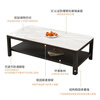 Fanshe coffee table living room simple and modern tempered glass imitation slate marble pattern double layer storage office tea table