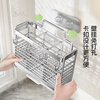 Fanxi Chopstick Storage Box Chopstick Tube 304 Stainless Steel Chopstick Storage Box Wall-mounted Chopstick Tube Drain Chopstick Cage Rack Upgraded Solid 3043 Grid Storage + 4 Hooks