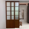 Solid wood sliding door balcony partition door interior door customization simple kitchen door French retro folding door glass door color style size can be customized