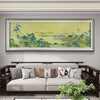 Painting Qingyan three-dimensional embroidery Thousand Miles of Rivers and Mountains horizontal version decorative painting modern Chinese style living room sofa background landscape mural Su embroidery