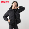 YAYA Lightweight Down Jacket Women's Short 2025 Autumn and Winter New Fashion Casual Hooded Versatile Warm Jacket KL Black M