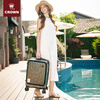 CROWN expansion layer large capacity suitcase gradient color trolley case environmentally friendly front opening suitcase travel case 5215 kaleidoscope zipper 20 inches can be boarded
