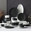 Lowe black and white rock pattern tableware set 2025 new high-value bowls and plates underglaze color ceramic bowls housewarming gift