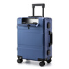 Walker Shop Aluminum Magnesium Alloy Brand Luggage 2026 New Business Travel Suitcase Multifunctional Front Opening Boarding Case Dark Blue 20 inches